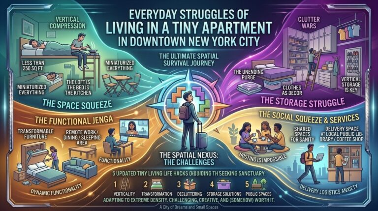 Everyday struggles of living in a tiny apartment in downtown new york city