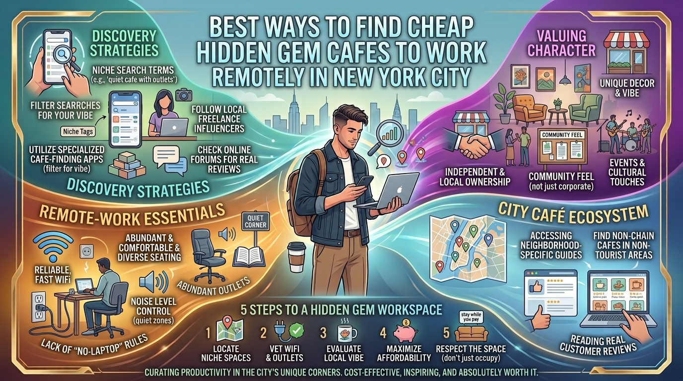 best ways to find cheap hidden gem cafes to work remotely in new york city