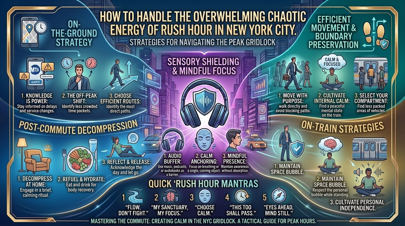 how to handle the overwhelming chaotic energy of rush hour in new york city