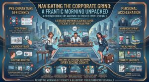 what a typical frantic morning looks like for a fast paced corporate worker here