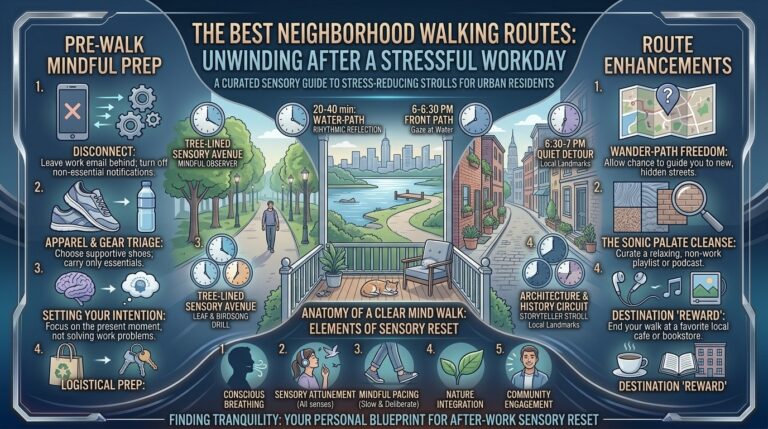 The best neighborhood walking routes to clear your mind after a stressful workday