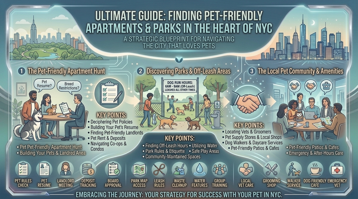 how to find pet friendly apartments and parks in the heart of new york city