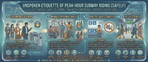 the unspoken etiquette of riding the subway during peak commuting hours safely