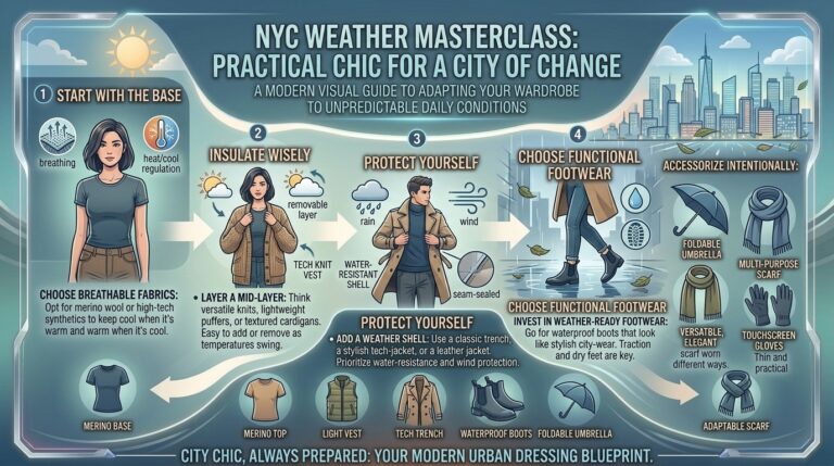 How to dress practically yet stylishly for unpredictable weather changes in new york