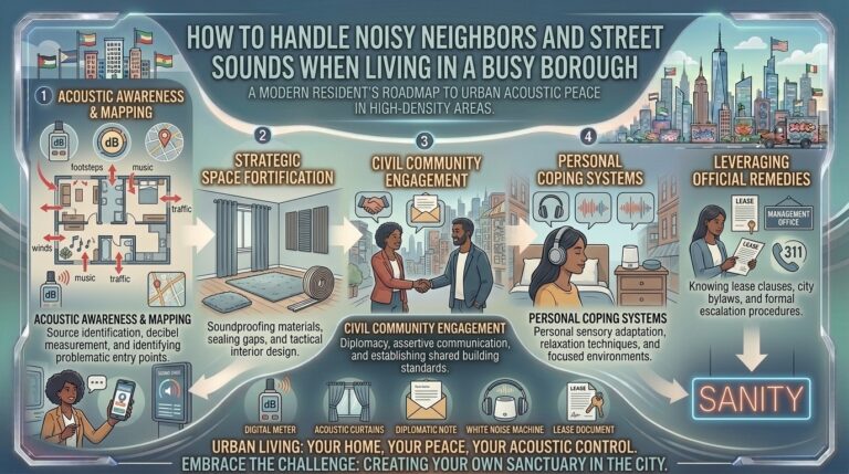 How to handle noisy neighbors and street sounds when living in a busy borough