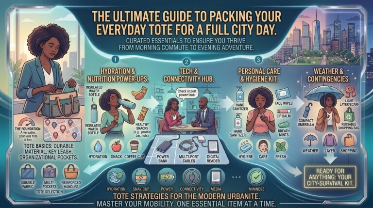 What to pack in your everyday tote bag to survive a full day out in the city