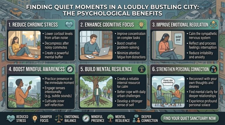 The psychological benefits of finding quiet moments in a loudly bustling city