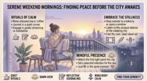 how to enjoy a peaceful weekend morning before the rest of the city wakes up