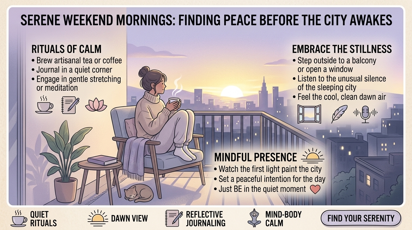 how to enjoy a peaceful weekend morning before the rest of the city wakes up