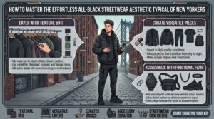 how to master the effortless all black streetwear aesthetic typical of new yorkers