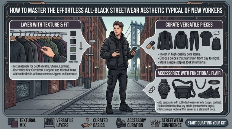 How to master the effortless all black streetwear aesthetic typical of new yorkers