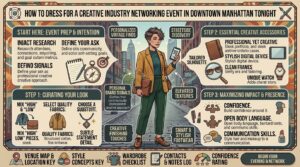 how to dress for a creative industry networking event in downtown manhattan tonight