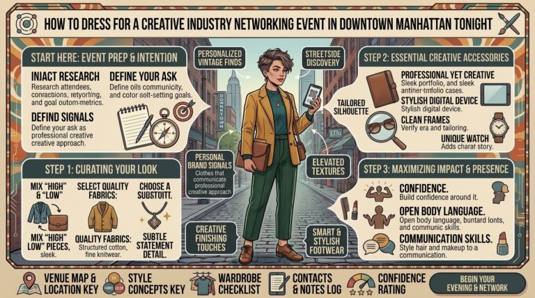 How to dress for a creative industry networking event in downtown manhattan tonight