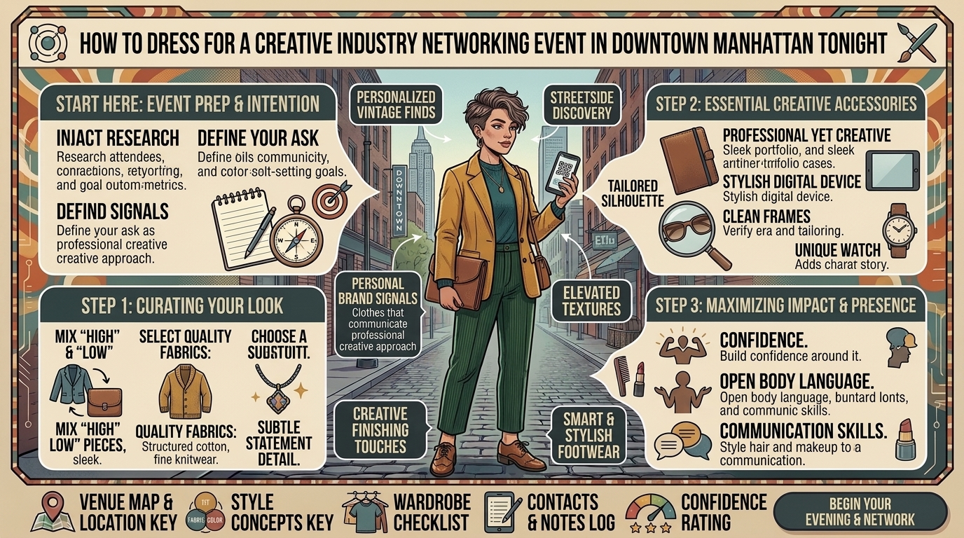 how to dress for a creative industry networking event in downtown manhattan tonight