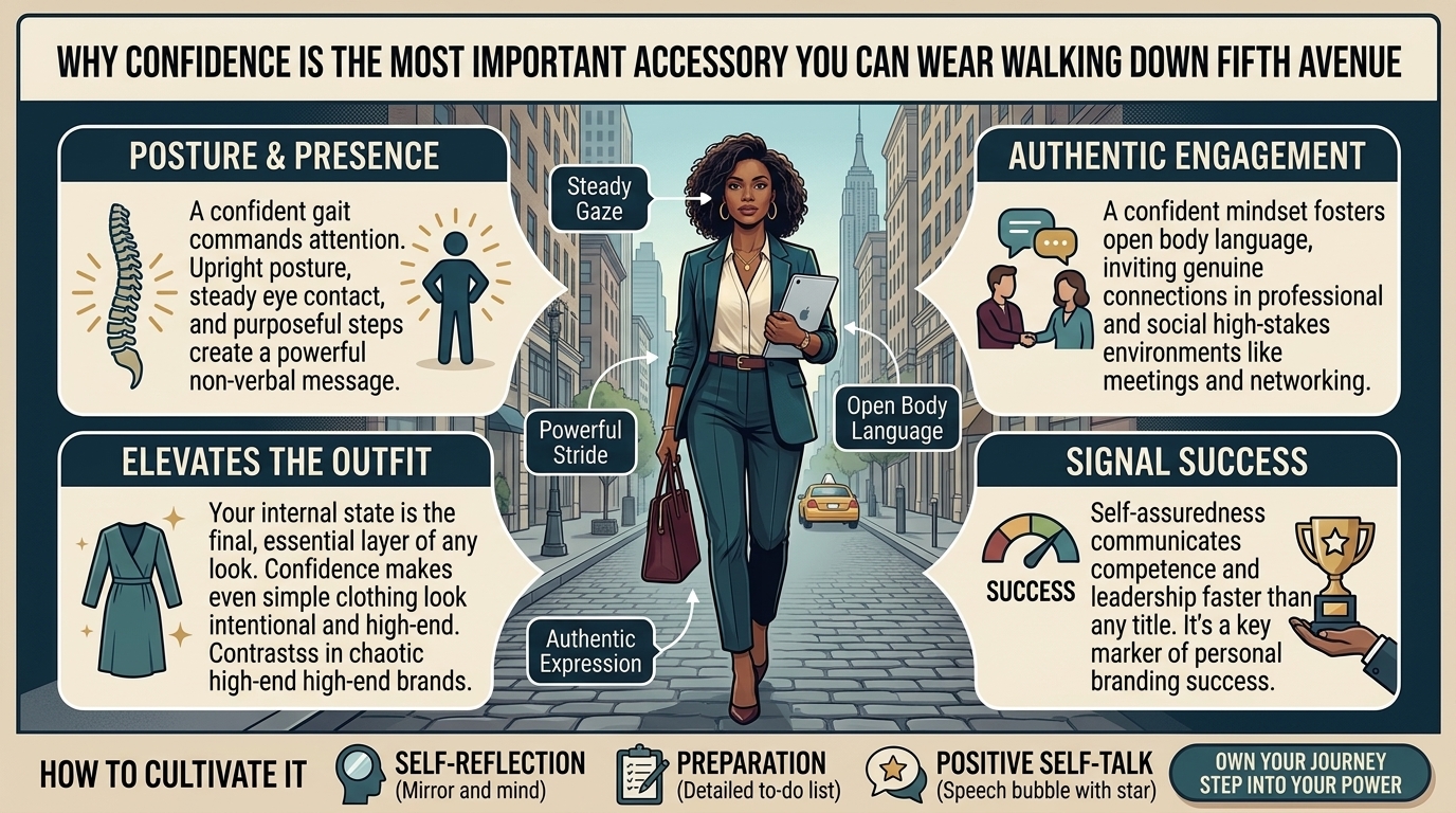 why confidence is the most important accessory you can wear walking down fifth avenue