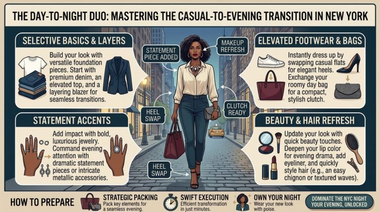 How to transition your daytime casual outfit into an evening look in new york