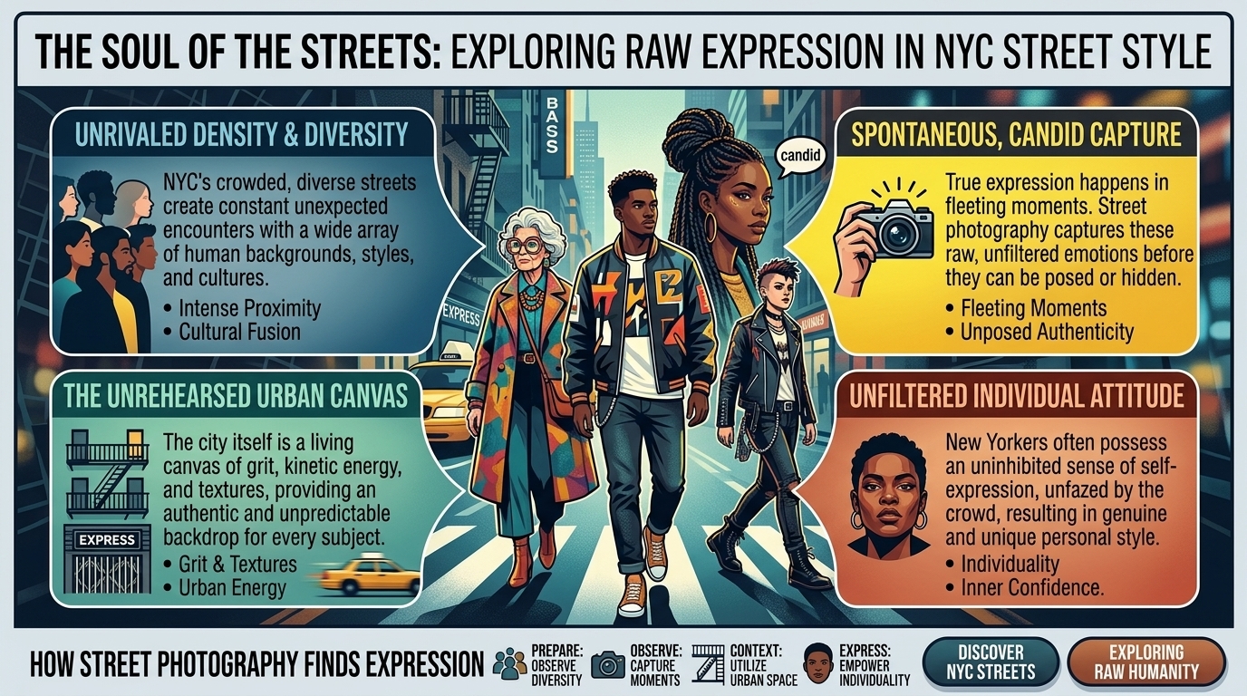 why street style photography in new york city captures raw authentic human expression