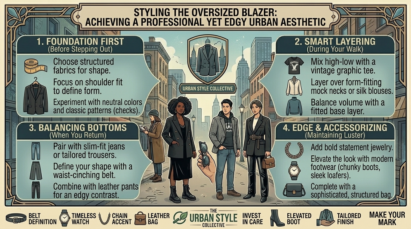 how to style oversized blazers for a professional yet edgy urban look today