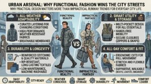 why functional fashion matters more than impractical runway trends for everyday city life