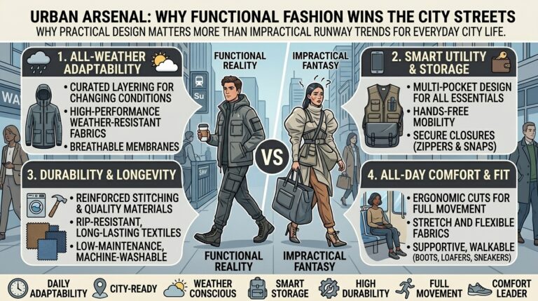 Why functional fashion matters more than impractical runway trends for everyday city life