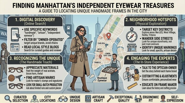 How to find independent eyewear boutiques offering unique handmade frames in manhattan