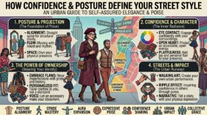 Why confidence and posture change how an outfit looks on the city streets