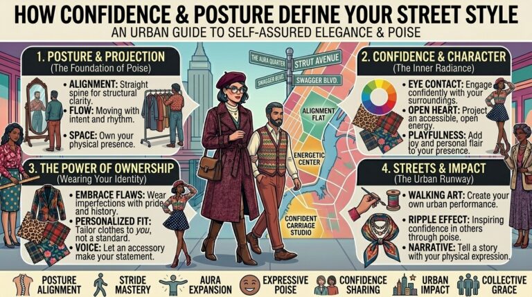 Why confidence and posture change how an outfit looks on the city streets