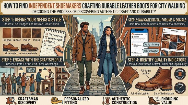 How to find independent shoemakers crafting durable leather boots for city walking