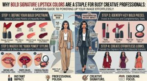 Why bold signature lipstick colors are a staple for busy creative professionals here