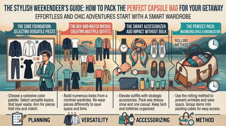 How to pack a stylish capsule weekend bag for a quick getaway outside the city