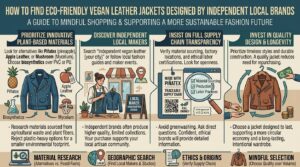how to find eco-friendly vegan leather jackets designed by independent local brands