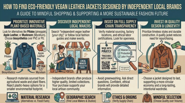 How to find eco-friendly vegan leather jackets designed by independent local brands