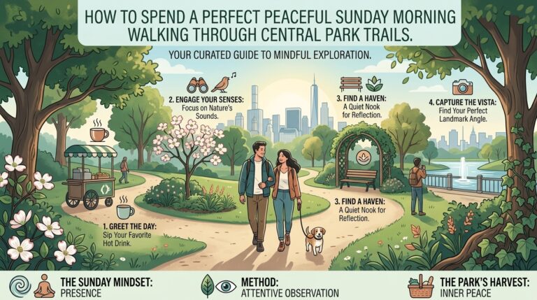 How to spend a perfect peaceful Sunday morning walking through central park trails