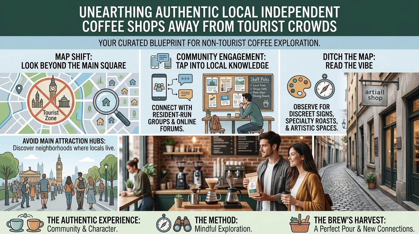 where to find authentic local independent coffee shops away from tourist crowds