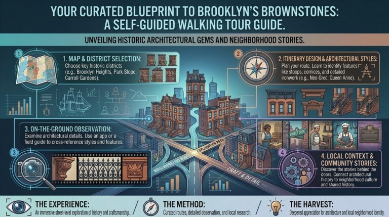 How to plan a self guided walking tour of historic brownstone architecture in brooklyn