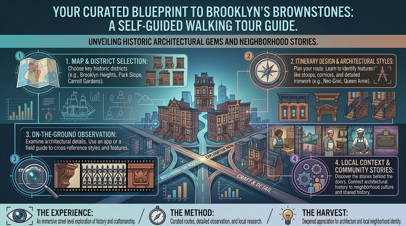 how to plan a self guided walking tour of historic brownstone architecture in brooklyn