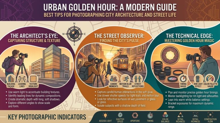 The best tips for photographing urban architecture and street scenes during golden hour