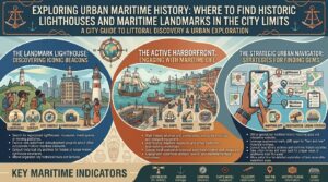 where to find historic lighthouses and maritime landmarks located within the city limits