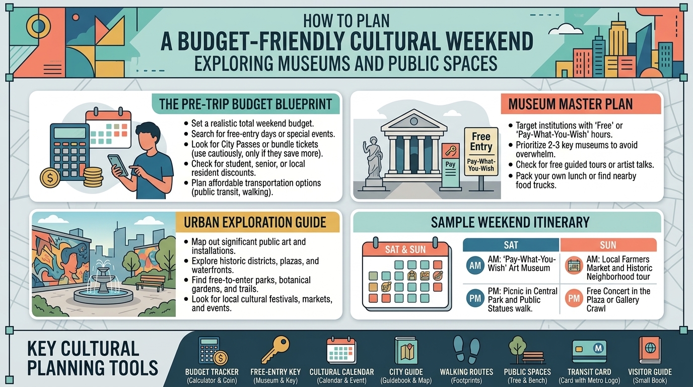 how to plan a budget friendly cultural weekend exploring museums and public spaces