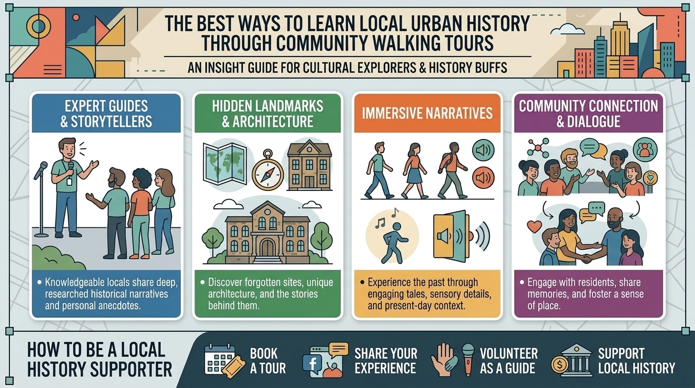 the best ways to learn about local urban history through community walking tours