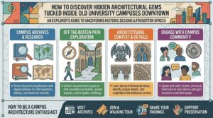 how to discover hidden architectural gems tucked inside old university campuses downtown