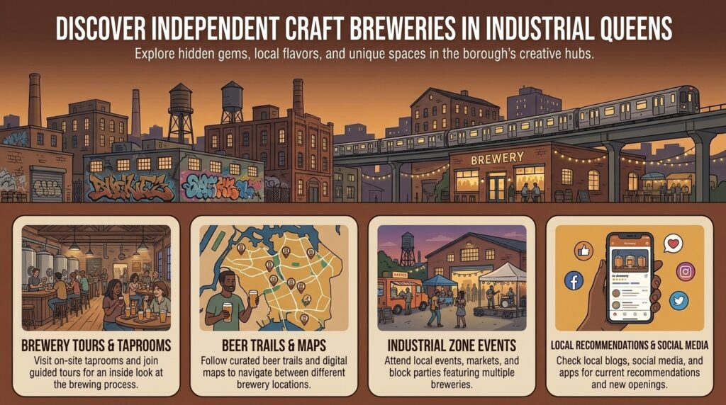 How to discover independent craft breweries operating in industrial parts of queens