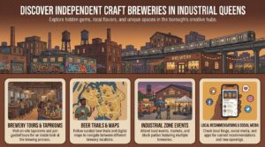 How to discover independent craft breweries operating in industrial parts of queens
