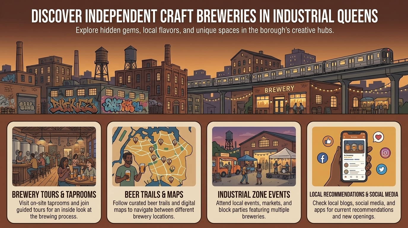 how to discover independent craft breweries operating in industrial parts of queens