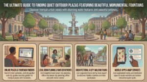 the ultimate guide to finding quiet outdoor plazas featuring beautiful monumental fountains