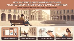 how to spend a quiet morning sketching architecture in historic public squares downtown