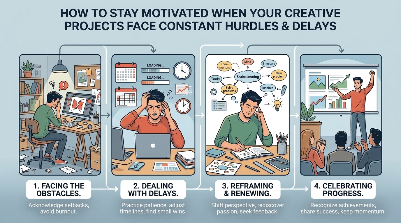 how to stay motivated when your creative projects face constant hurdles and delays