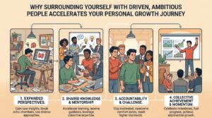 why surrounding yourself with driven ambitious people accelerates your personal growth journey
