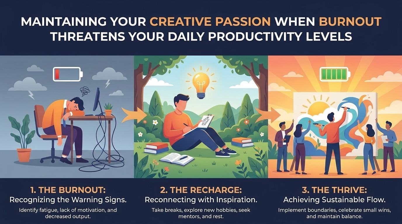 how to maintain your creative passion when burnout threatens your daily productivity levels