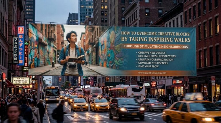 How to overcome creative blocks by taking inspiring walks through stimulating neighborhoods